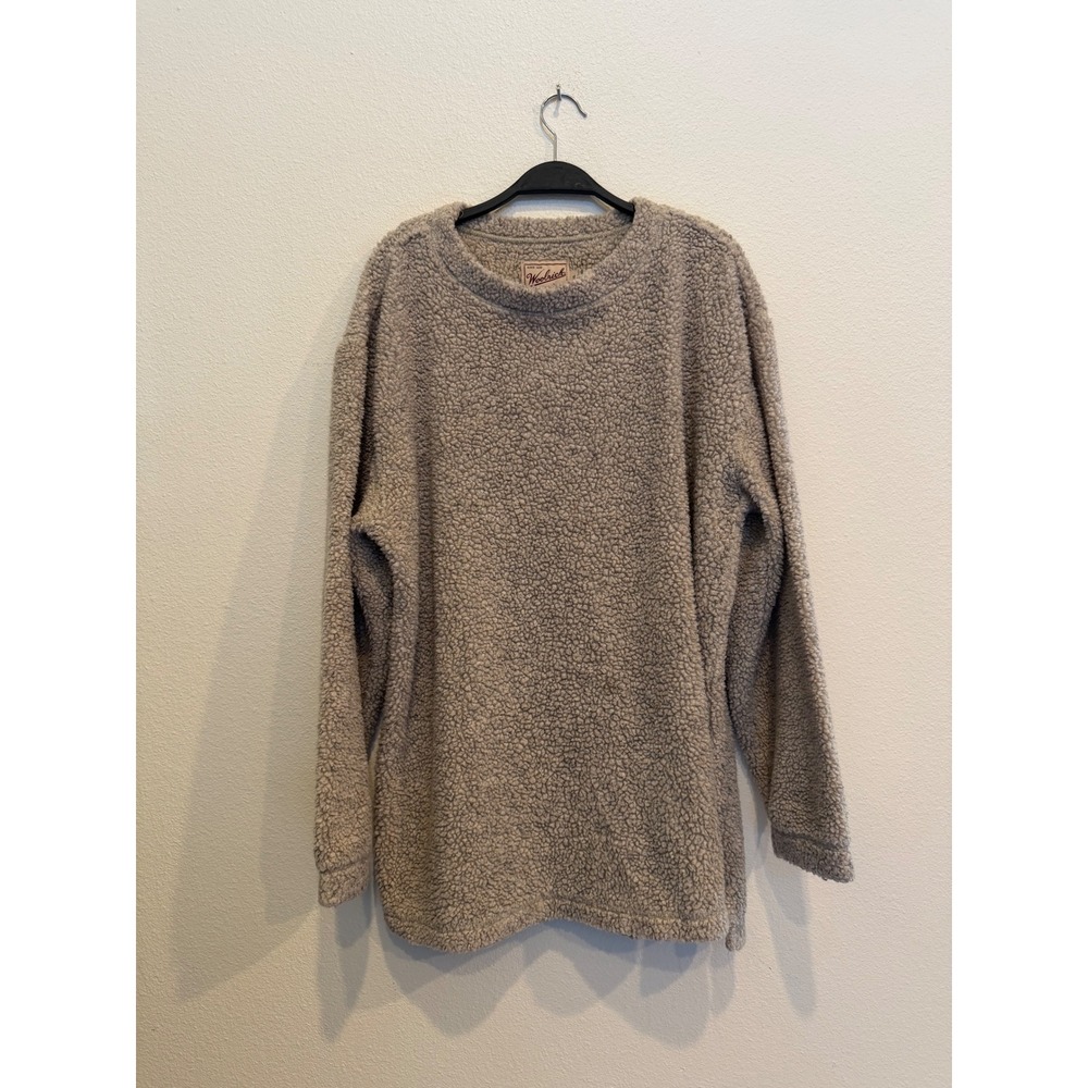 Woolrich Rugged Outdoorwear Fleece Pullover Taupe Crew Neck Made in USA XL